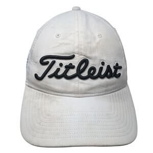 Fitleist Slideback Baseball Cap White One Size Adjustable Embroidered 6 Panel